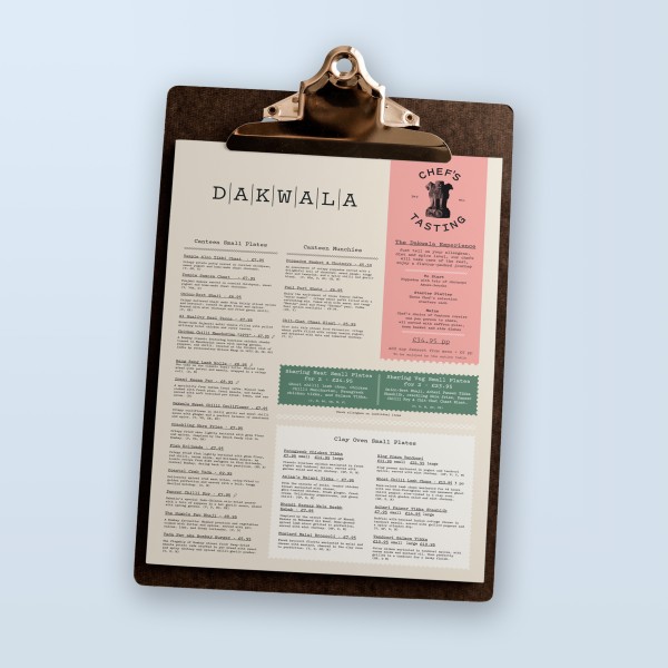 Waterproof Menus